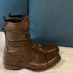 J75 Deploy Men's Brown Leather Lace-Up Combat Boots